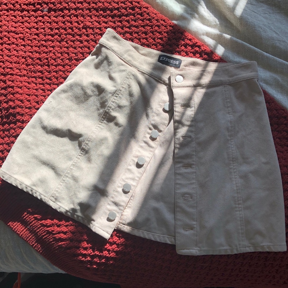 Faux suede A-line skirt